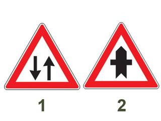 Care dintre cele doua indicatoare avertizeaza conducatorii de motociclete ca au prioritate?