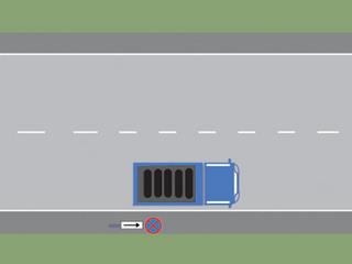 Camionul din imagine a oprit regulamentar?