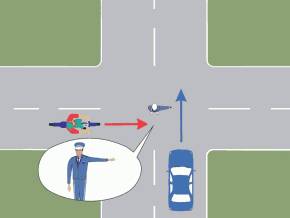 Autoturismul poate patrunde in intersectia prezentata?