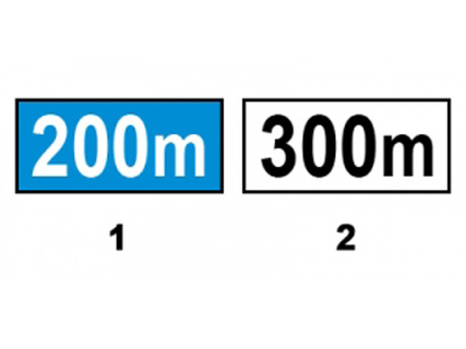 Care dintre panourile aditionale alaturate indica distanta intre indicator si inceputul unui loc periculos?