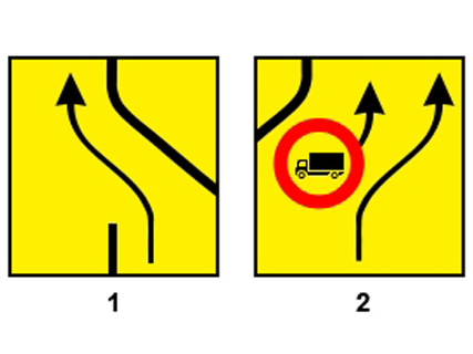 Care dintre indicatoarele alaturate te obliga sa executi virajul la stanga?