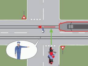 Cui ii permite trecerea politistul din intersectie?