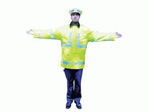 Semnalul politistului indica: