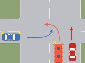 Cui trebuie sa acordati prioritate daca va aflati in autoturismul albastru?